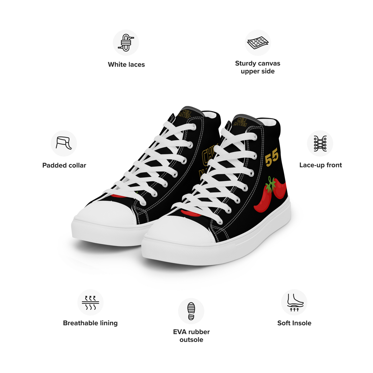 Men’s Carlos Sainz Inspired High Top Canvas Sneakers
